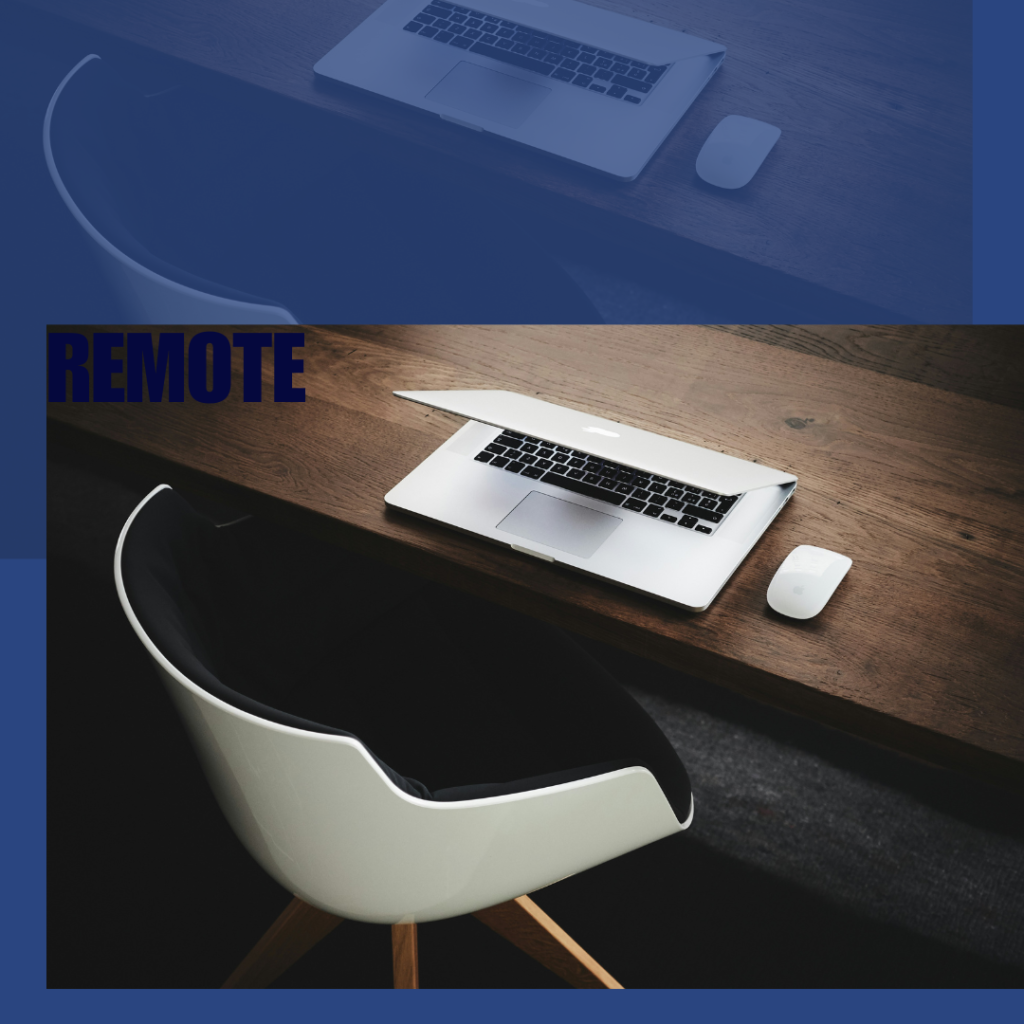 Office desk chair and computer